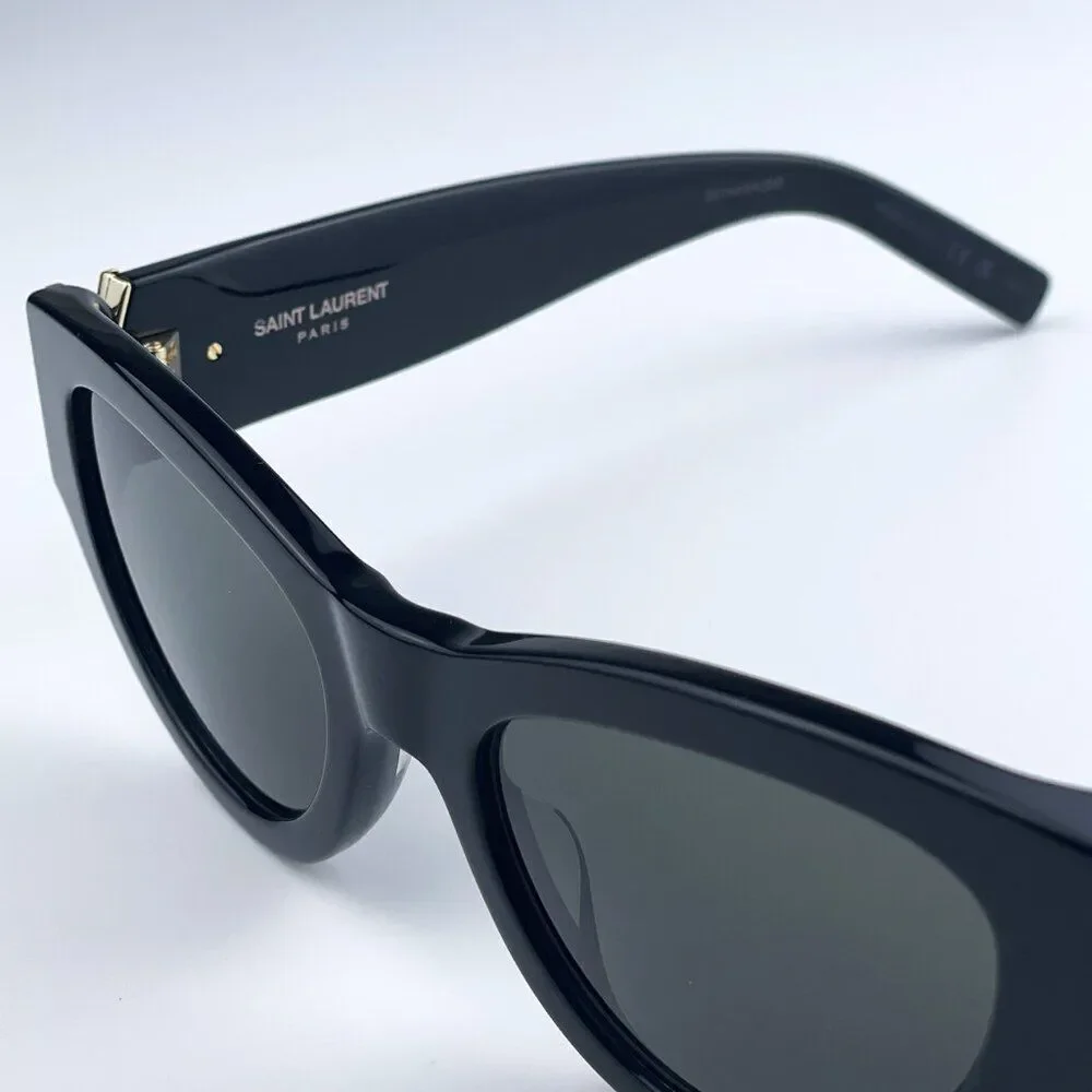NEW Saint Laurent SLM94 001 Black Grey Cat Eye Women Sunglasses - Picture 7 of 17